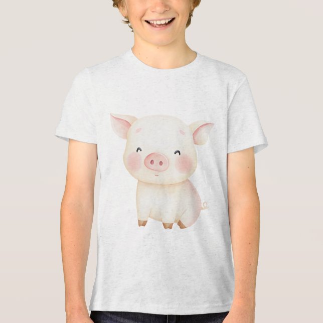 Sweet Baby Pig Illustration  T Shirt (Framsida)