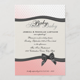 Sweet Baby Polka dots och Bow Inbjudningar
