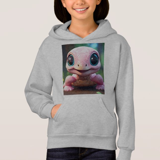 "Sweet Baby Turtle Kids Pullover Hoodie" T Shirt (Framsida)