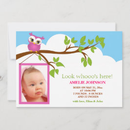 Sweet Baby Uggla Girl Birth Notice of Meddelande