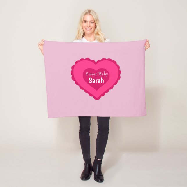 Sweet Baby Valentine Day Flicka Blanket Fleecefilt (På plats)