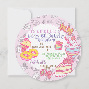Sweet Bakery and Drinks Rosa Helgdag Card Julkort