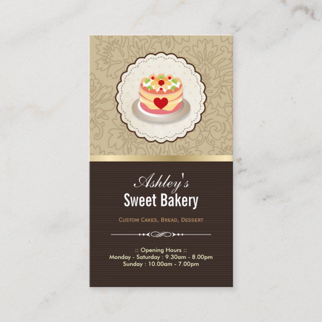 Sweet Bakery Boutique - Cakes Pudding Jelly Pastry Visitkort (Framsida)