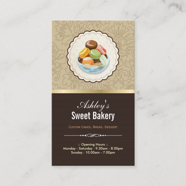 Sweet Bakery Boutique - Fransk Parisian Macaroons Visitkort (Framsida)