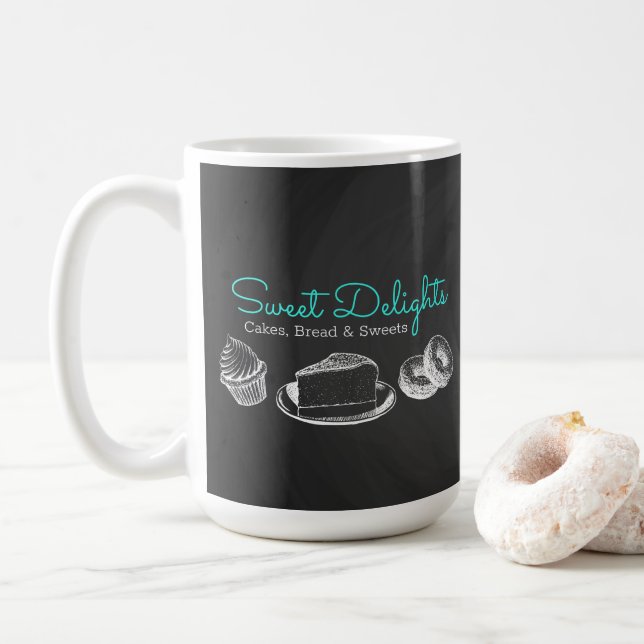 Sweet Bakery Chalkboard Branding Kaffemugg (Med munk)