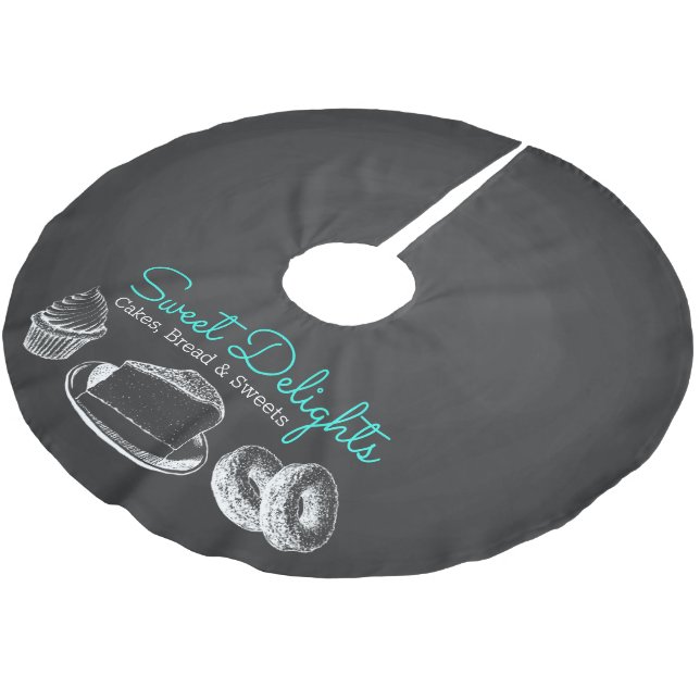 Sweet Bakery Chalkboard jul Julgransmatta Borstad Polyester (Vinklad)