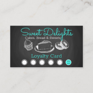 Sweet Bakery Chalkboard-Professionell Lojalitetskort
