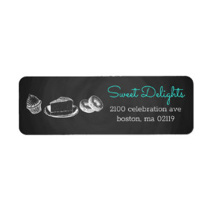 Sweet Bakery Professionell Chalkboard Returadress Etikett