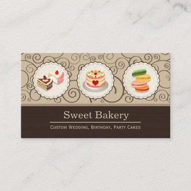 Sweet Bakery Store - Anpassningsbar Cakes Pastry M Visitkort (Framsida)