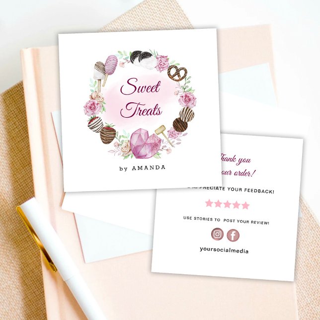 Sweet Bakery Tack Fyrkantigt Visitkort (Skapare uppladdad)