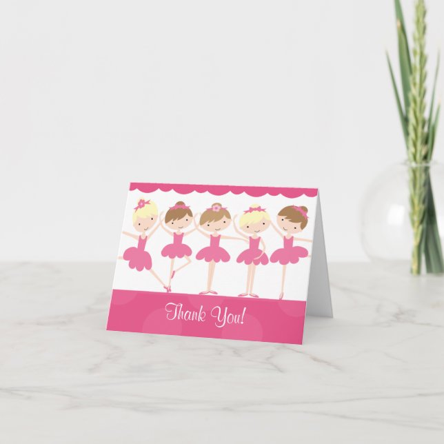 Sweet Ballerina Dance Birthday Tackkort (Framsida)