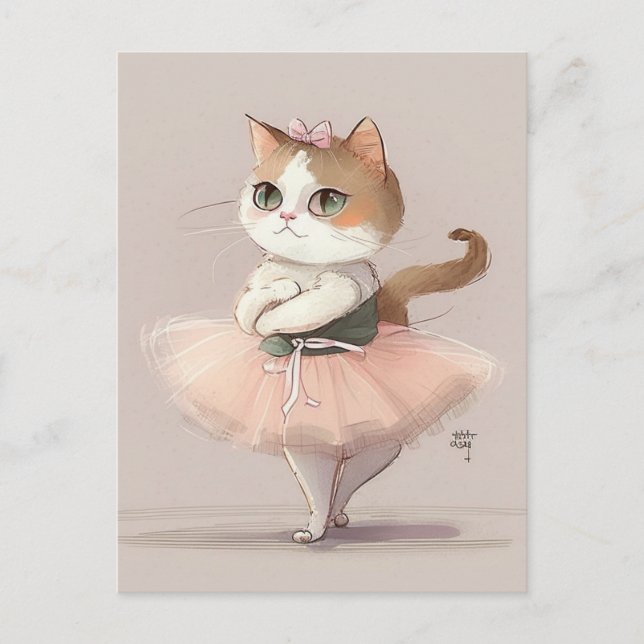 Sweet ballerina kattunge vykort (Framsida)
