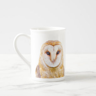Sweet Barn Uggla Bird Nature Art Benporslin Mugg
