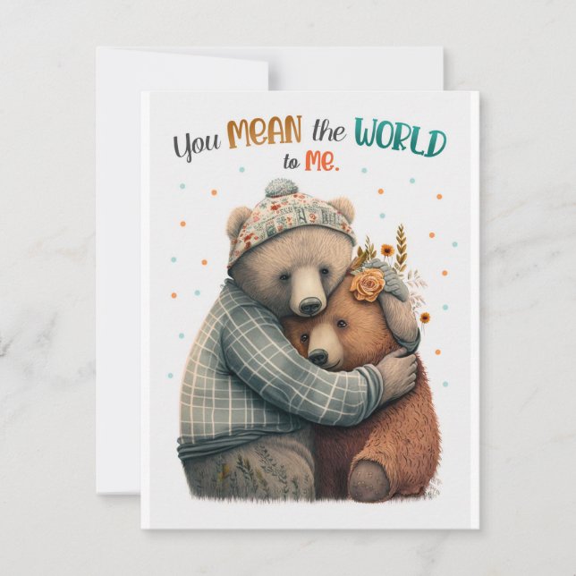 Sweet Bear Hug Card för någon Speciell Julkort (Framsida)