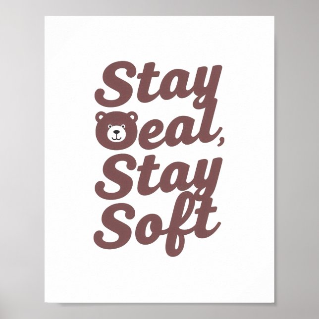 Sweet Bear in a Hoodie Positive Message Poster (Framsidan)