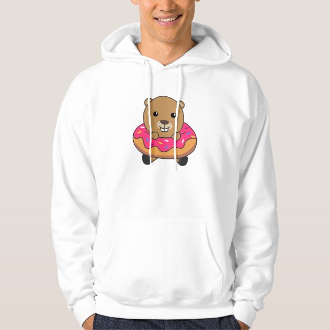 Sweet Beaver Candies Donut Rosa Hoodie (Framsida)