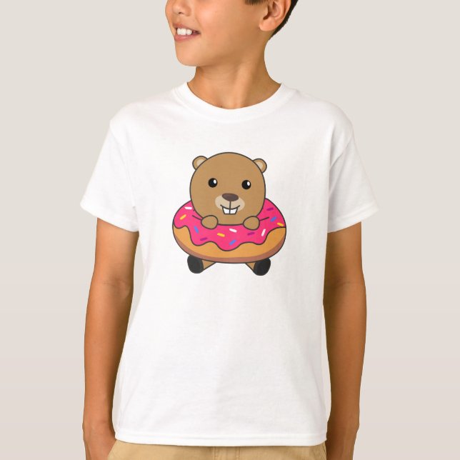 Sweet Beaver Candies Donut Rosa T Shirt (Framsida)