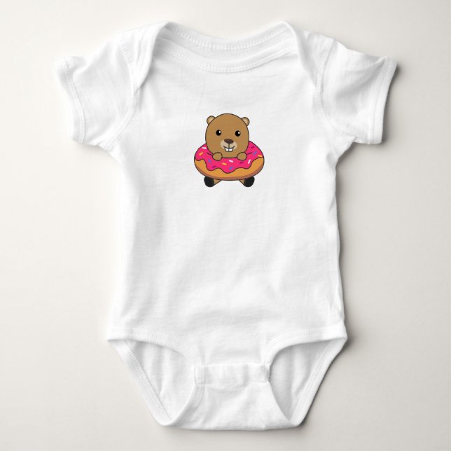 Sweet Beaver Candies Donut Rosa T Shirt (Framsida)