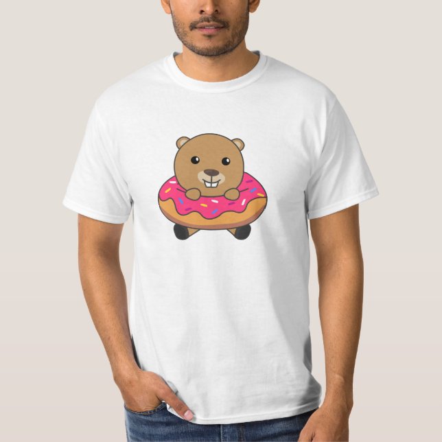 Sweet Beaver Candies Donut Rosa T Shirt (Framsida)