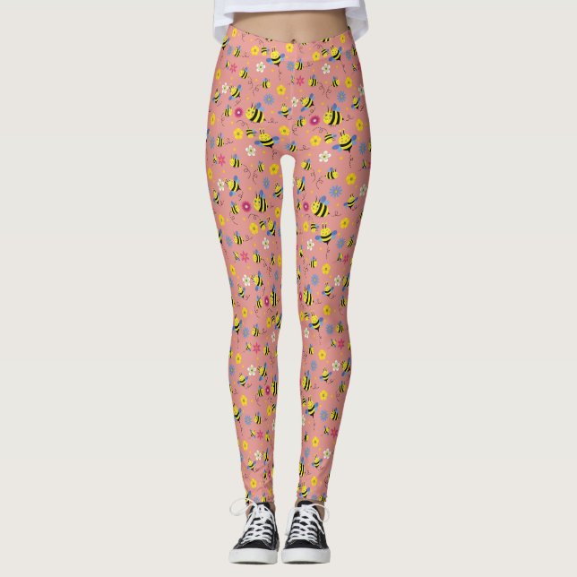 Sweet Bee Blommar Garden Leggings (Framsida)
