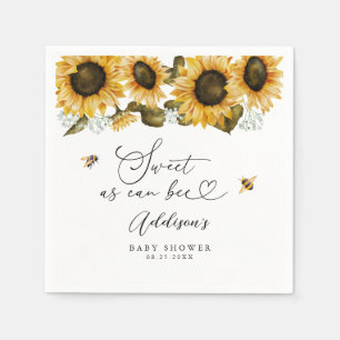 Sweet Bee SunblommBaby Shower Pappersservett