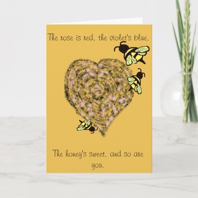 Sweet Bee Valentine Card Helgkort (Framsida)