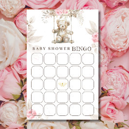 Sweet Beige Watercolor Nalle Bingo Game