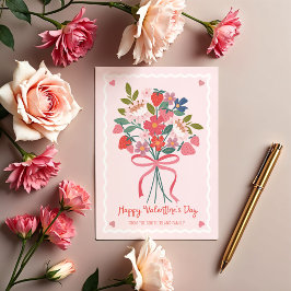 Sweet Berries & Blommigt Bouquet Valentines day Ca Helgkort