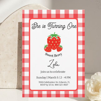 Sweet Berry Birthday Invitation Birthday Card Inbjudningar