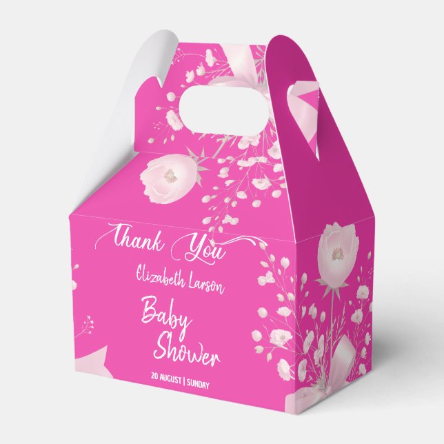 Sweet Berry Färg Vild Flower Baby Shower Presentaskar (Framsidan Sidan)