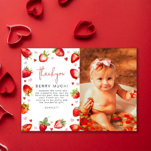 Sweet Berry First Birthday Photo Party Tack Kort
