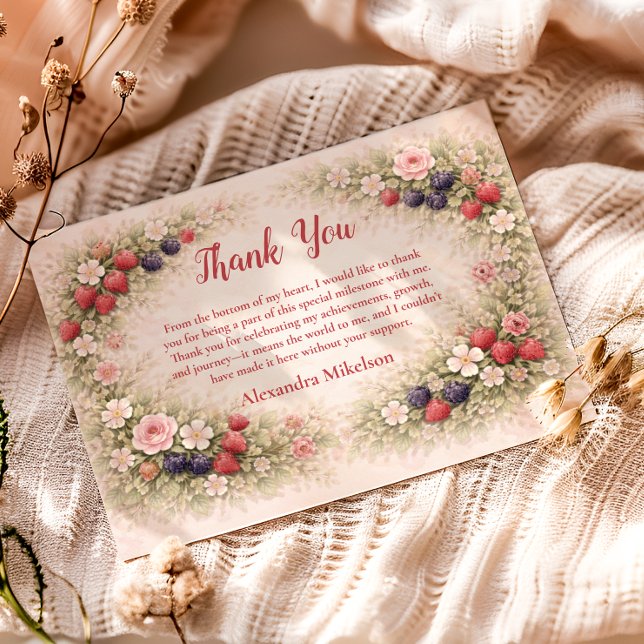 Sweet Berry Garden 1st Birthday Tack Kort (Skapare uppladdad)