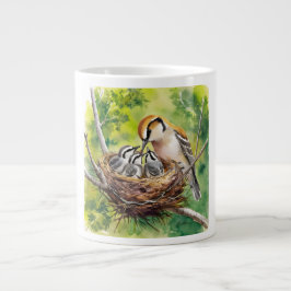 Sweet bird nest painting jumbo mugg