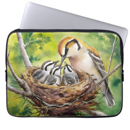Sweet bird nest painting laptop fodral