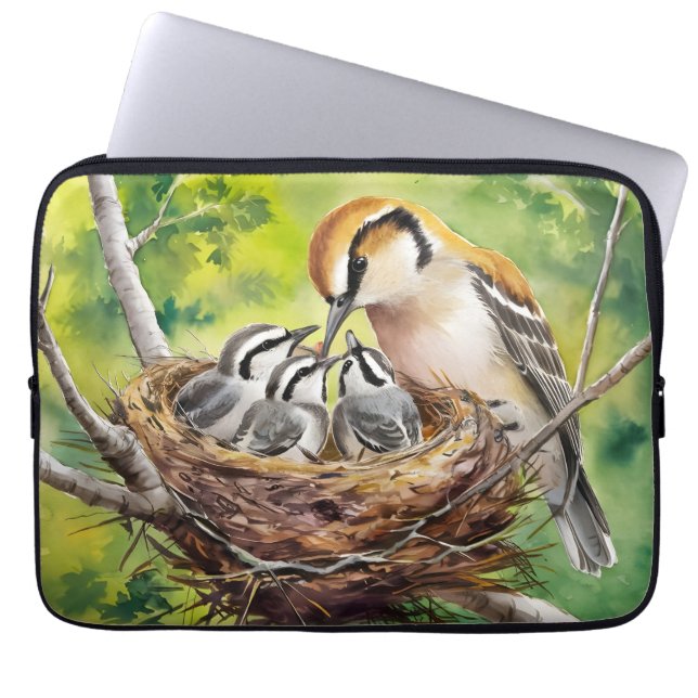 Sweet bird nest painting laptop fodral (Framsidan)
