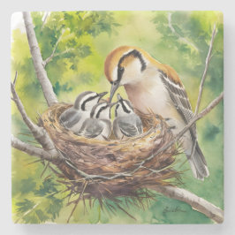 Sweet bird nest painting stenunderlägg