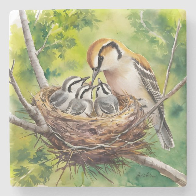Sweet bird nest painting stenunderlägg (Framsidan)