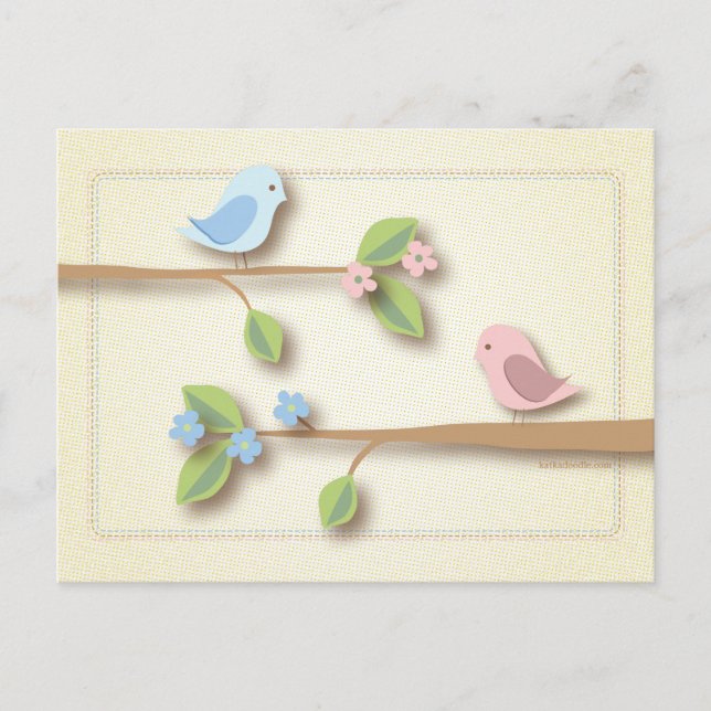 Sweet Birdie Baby Shower Ord of Advice Card Rådkort (Framsida)