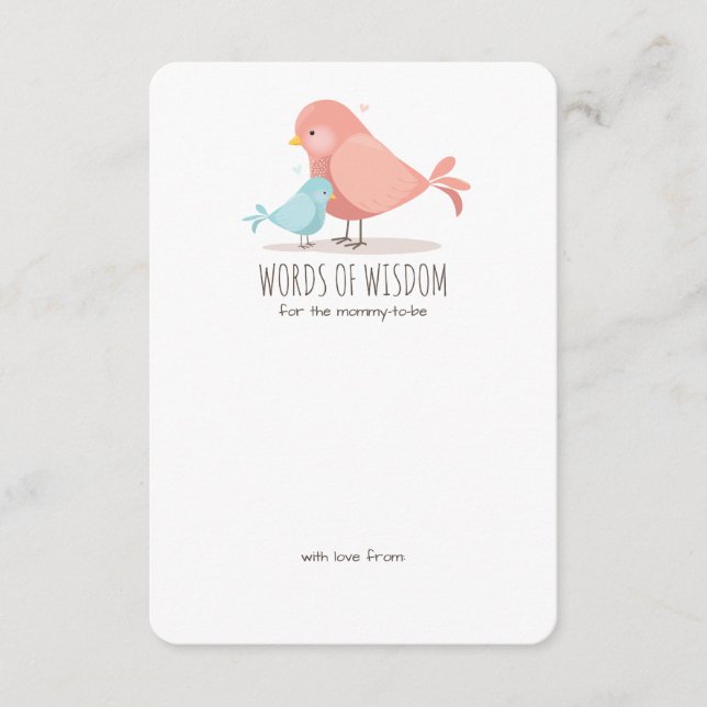 Sweet Birdie Pojke New mamma Advice Infoga Rådkort (Framsida)