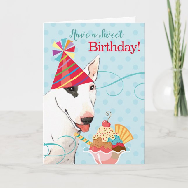 Sweet Birthday Bull Terrier Kort (Framsida)