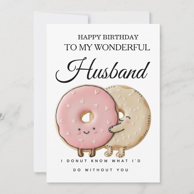 Sweet Birthday Card for My Wonderful Husband Inbjudningar (Framsida)