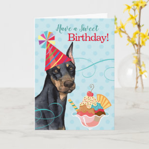 Sweet Birthday Doberman Card Kort