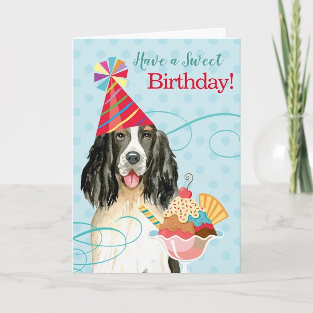 Sweet Birthday English Springer Spain Kort (Framsida)