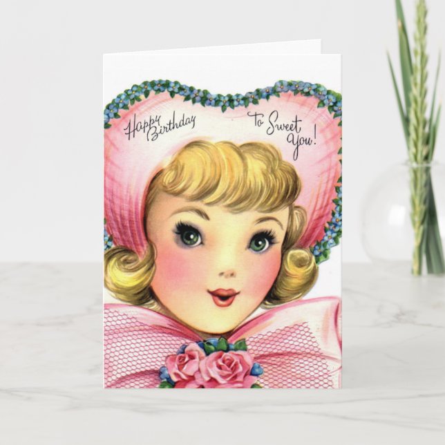 Sweet Birthday i Rosa Kort (Framsida)