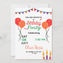 Sweet Birthday Illustarion Inbjudningar