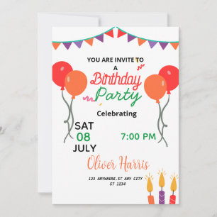 Sweet Birthday Illustarion Inbjudningar