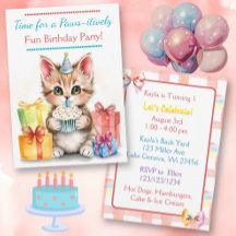 Sweet Birthday Kitten Colorful