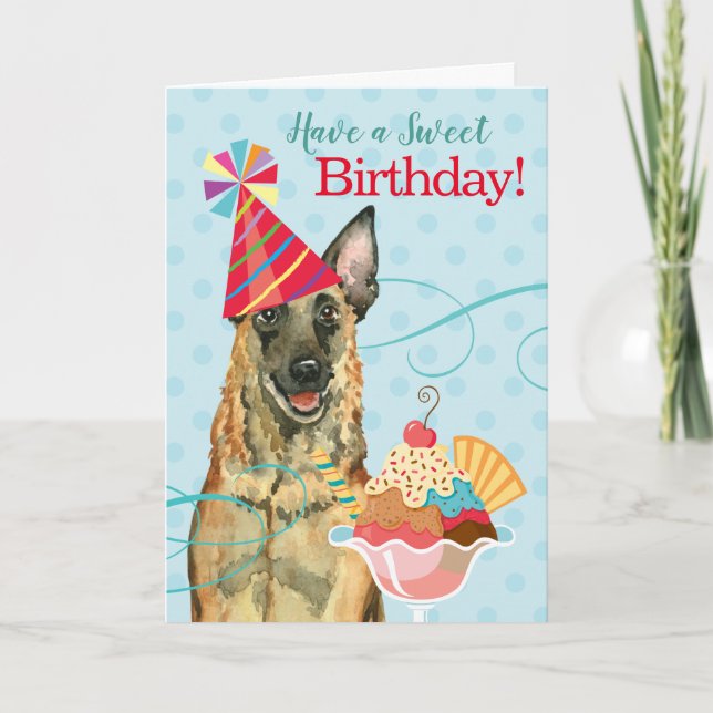 Sweet Birthday Malinois Kort (Framsida)