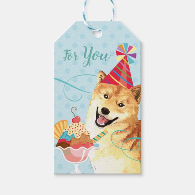 Sweet Birthday Shiba Inu Presentetikett (Framsidan)