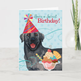 Sweet Birthday Svart lab Kort